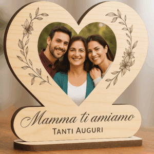 Targa Cuore Personalizzata “Mamma Ti Amiamo” con Foto