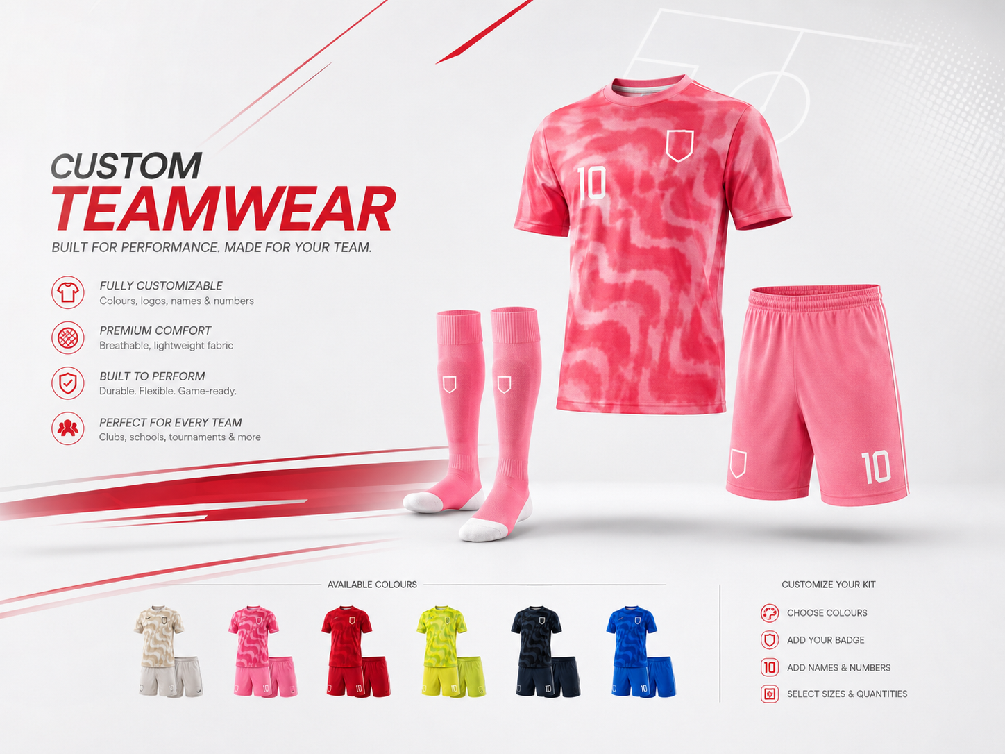 Completo calcio personalizzato con maglia pantaloncino e calzettoni